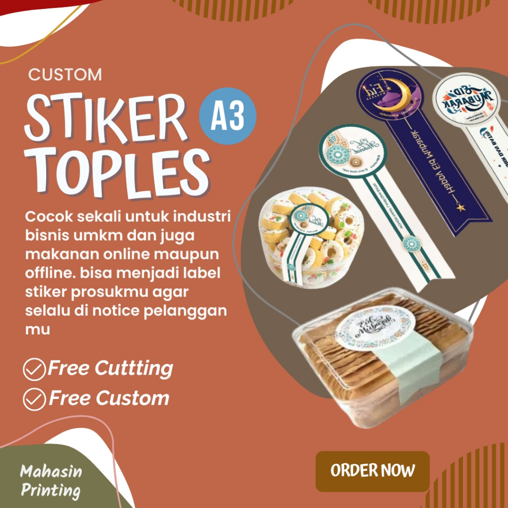 

STIKER TOPLES SEGEL STIK A3 CUTTING, BISA JADI BANYAK (14 - 55 PCS) TERGANTUNG UKURAN | STICKER BONTAC, VINYL | FREE DESAIN CUSTOM
