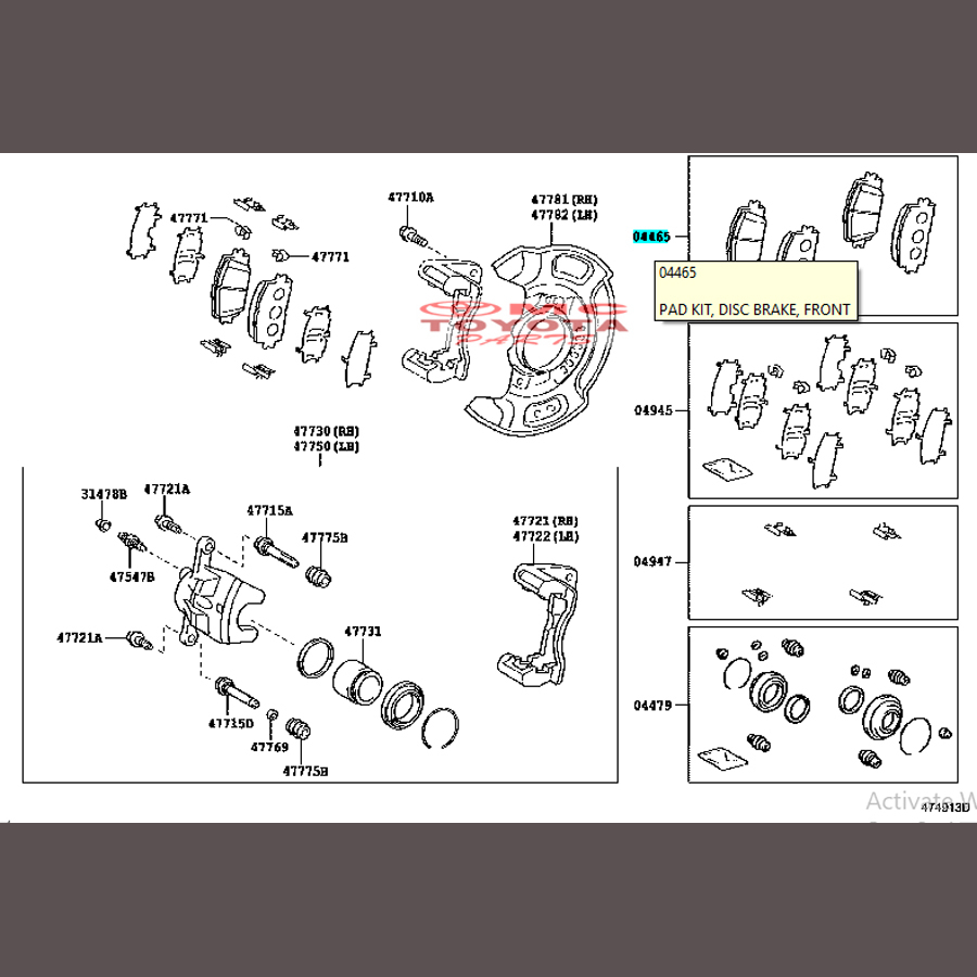 Brake Pad Kampas Rem Depan Toyota Yaris Vios 04465-YZZR6