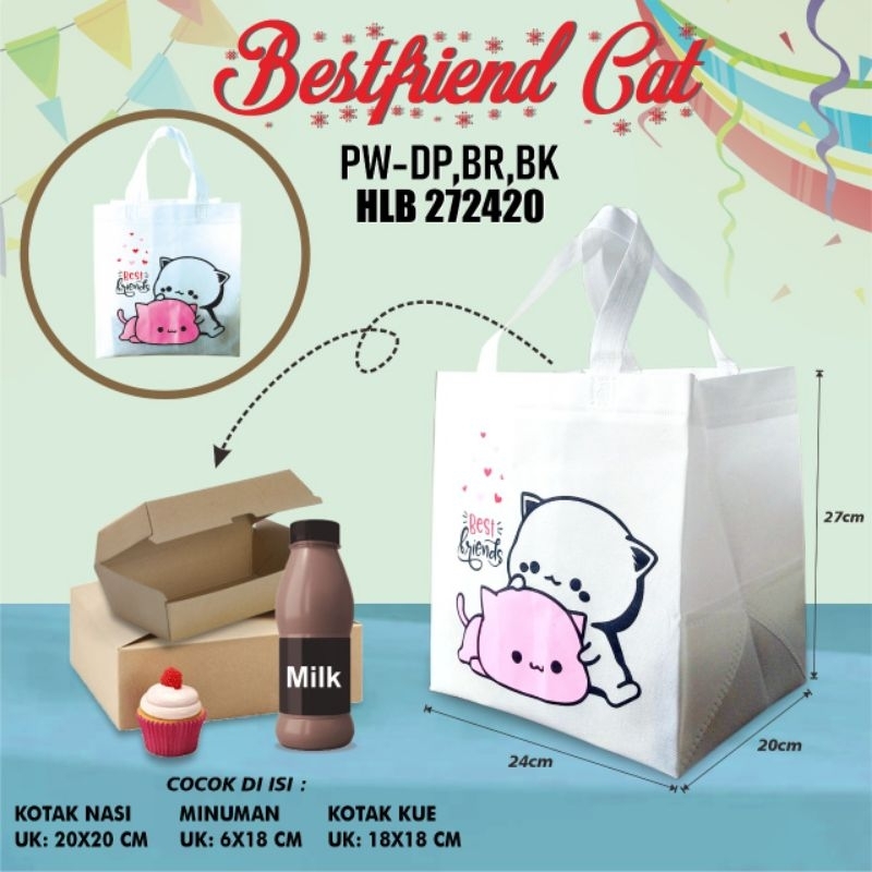 

[Eceran]Tas spunbond/kain/Goodie bag/souvenir ultah anak boy/girl-bestfriend cat