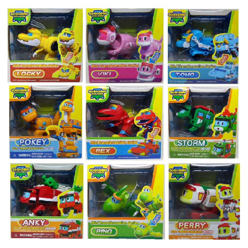 Mainan Robot Gogo Dino Mini Deformation Dinosaur Transformation New Mainan Go Go Dino Rex Tomo Ping 