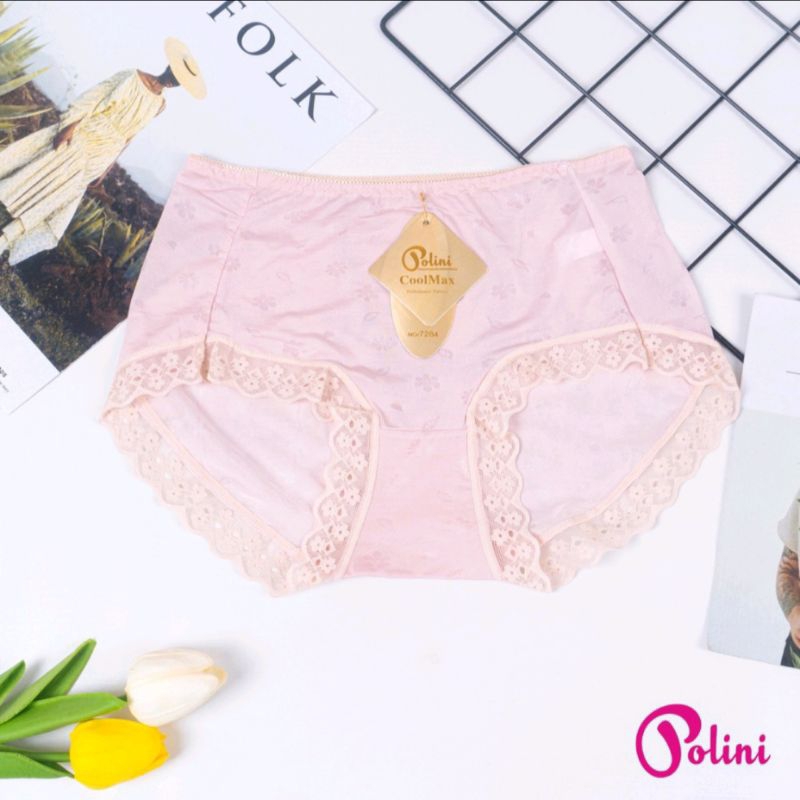 celana dalam wanita model renda bunga 7284 polini katun