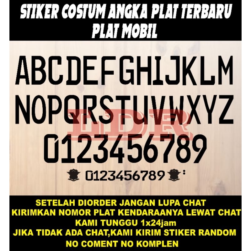 stiker cutting costum jenis huruf dan nomor plat terbaru mobil