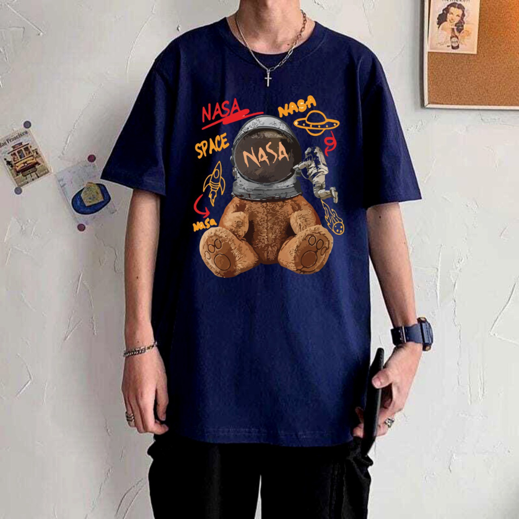 Baju oversize lengan pendek pria wanita korea MatchAfashion Bear NASA keren/ kaos OVERSIZE lengan pendek pria distro