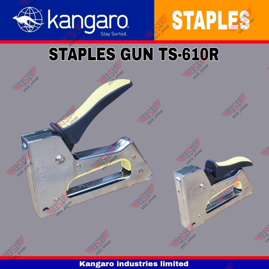 KANGARO STAPLER TS-610R STAPLES KANGARO GUN TACKER KANGARO / staples tembak TS 610 R kangaro