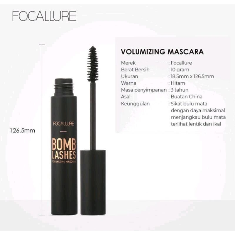 FOCALLURE Bomb Lashes Volumizing Mascara FA-44 BPOM Berkualitas