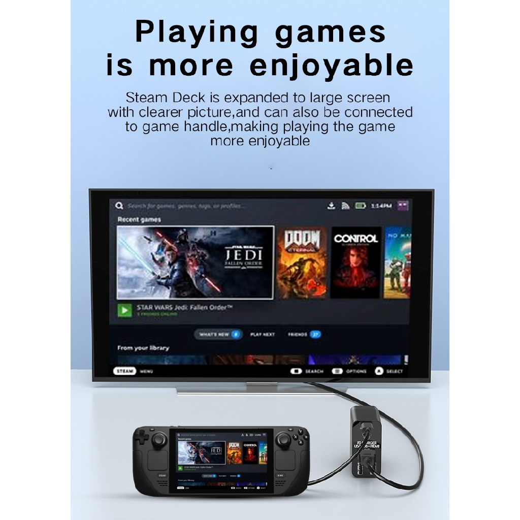 ROCKWARE WLX-X8H - Portable Travel Charger PD Charging with HDMI