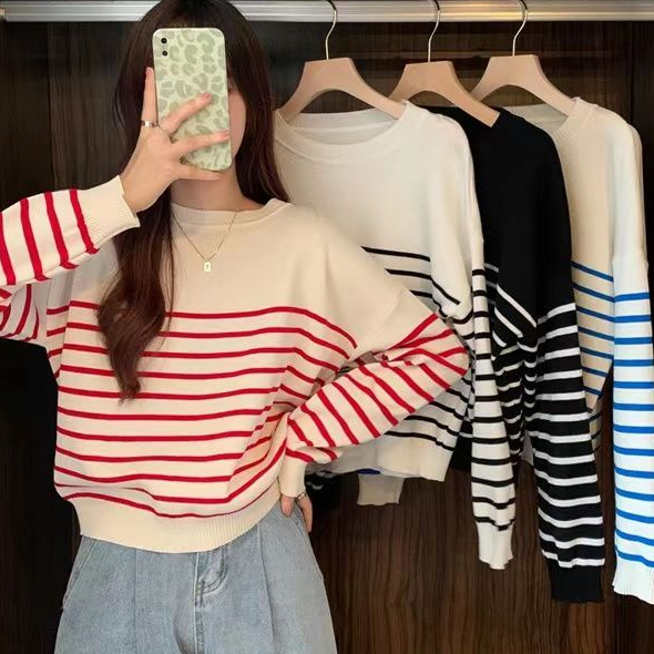 Aliza  Stripes Sweater/ Sweater Oneck Blaster