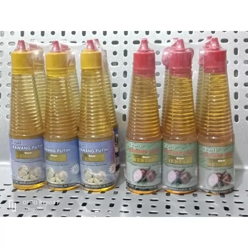 

Minyak bawang putih merah garlic shalott wijen sesame fish oil saus raja rasa tiram kecap ikan HALAL 150 ml merk sinar mentari matahari bumbu masak mie mi ayam bakso wangi