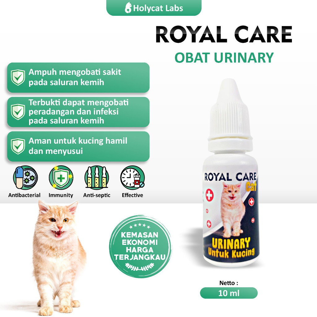 Stop Urinary &amp; Royal Care Urinary Obat Anti Radang Kemih Kucing | Obat Infeksi Saluran Kemih Kucing | Holy Cat Labs