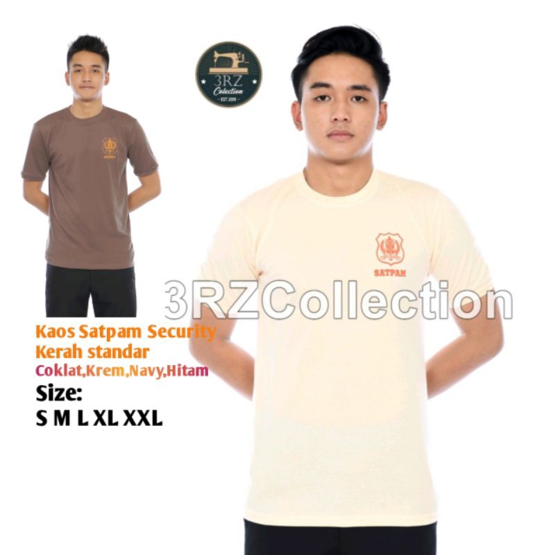 Security Satpam kaos security terbaru baju kaos dalaman satpam security coklat Kaos Krem Satpam Secu