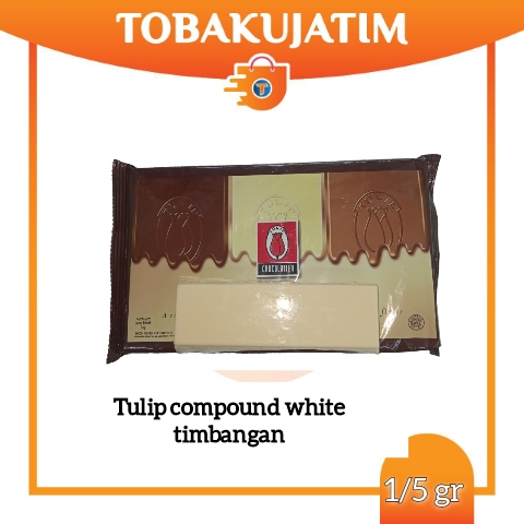 

( 1/5 batang ) TULIP PUTIH DCC super white compound cokelat batang