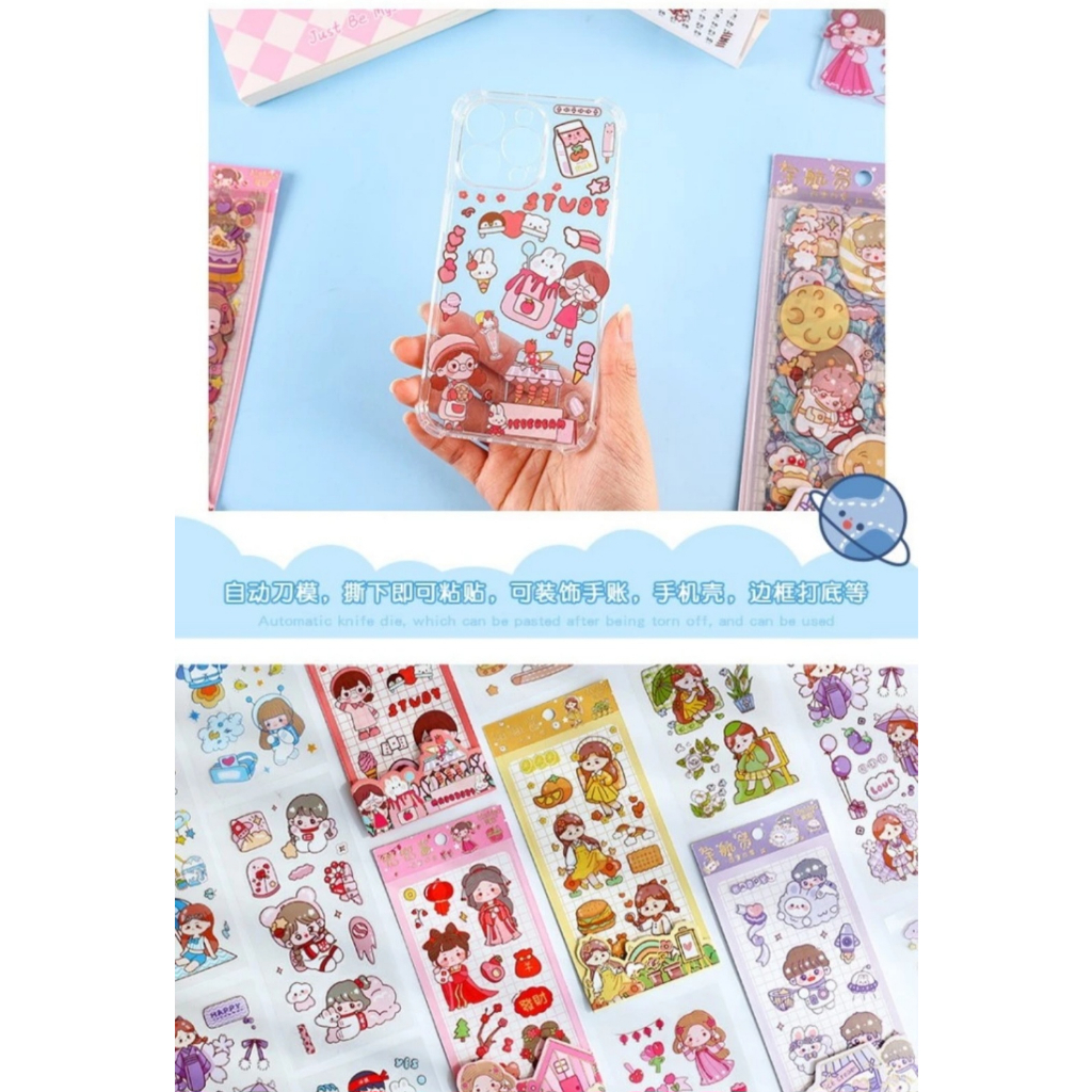 BIANCA - DIY Stiker Semi Transparan PET 1 Set isi 6pc