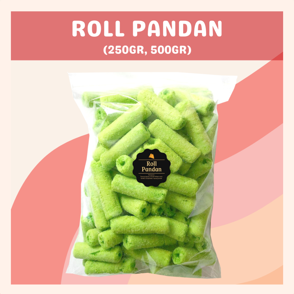 [DELISH SNACKS] Roll Pandan (Grosir) 250gr / Snack Cemilan / Camilan Manis Momogi Rasa Pandan