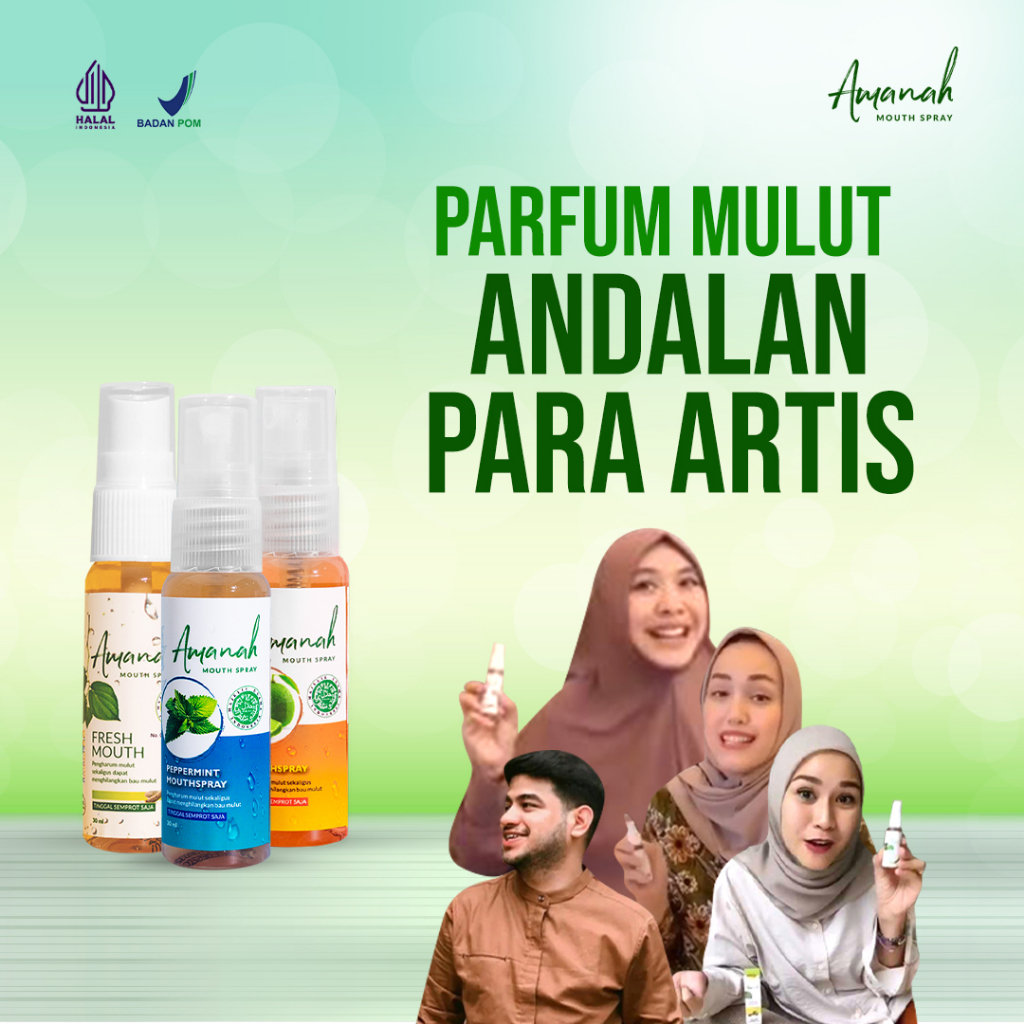 PARFUM MULUT AMANAH MOUTHSPRAY BPOM HALAL SOLUSI BAU MULUT ALAMI  - Garansi 100% asli - solusi bau m