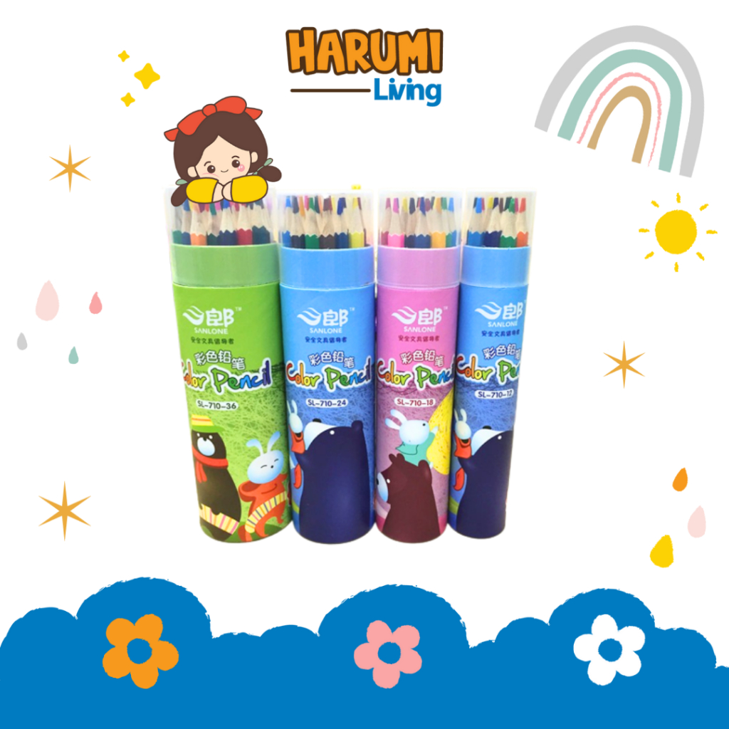 

HARUMI Pensil Warna Anak Wood Coloring Pencil Pensil Warna Murah Isi 36