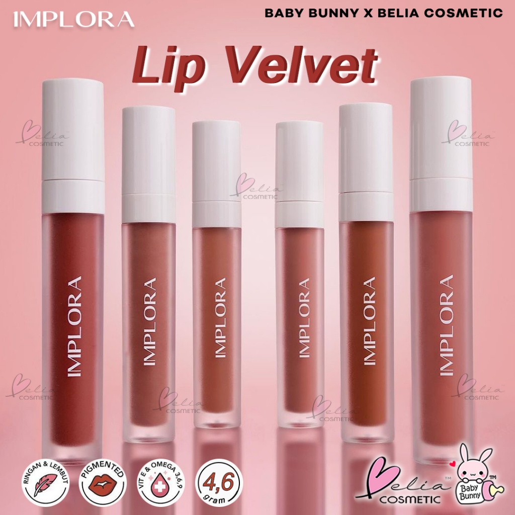 ❤ BELIA ❤ IMPLORA Lip Velvet 4,6 gram | Lip Cream | Lipstik | Lipvelvet | kosmetik bibir