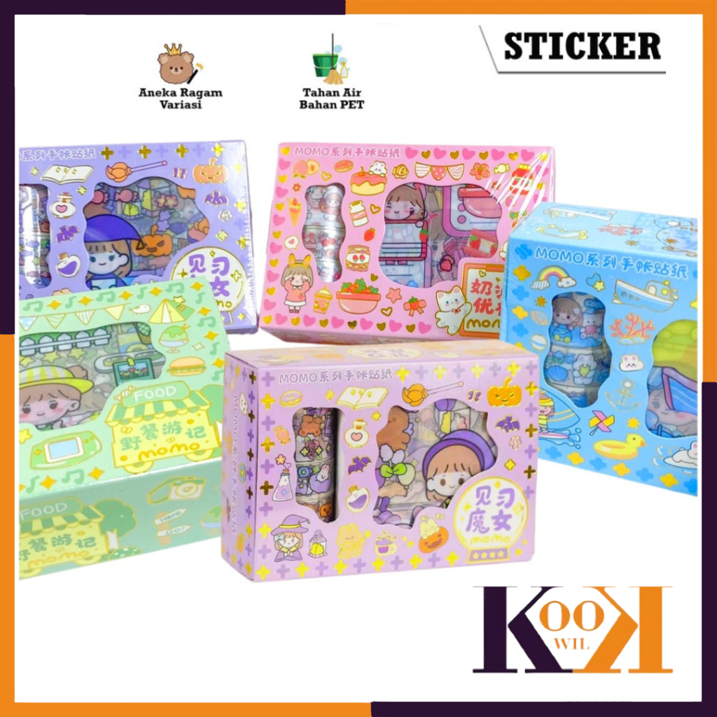 

( KKW ) Stiker 2D Roll Set Stiker Lucu Waterproof Motif Kartun Korea