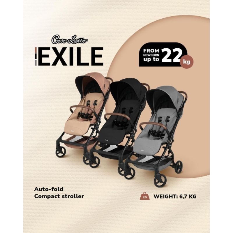 Stroller Cocolatte Exile Autofold Compact Stroller Cabin Size With Magnetic Buckle Kereta Dorong Bayi