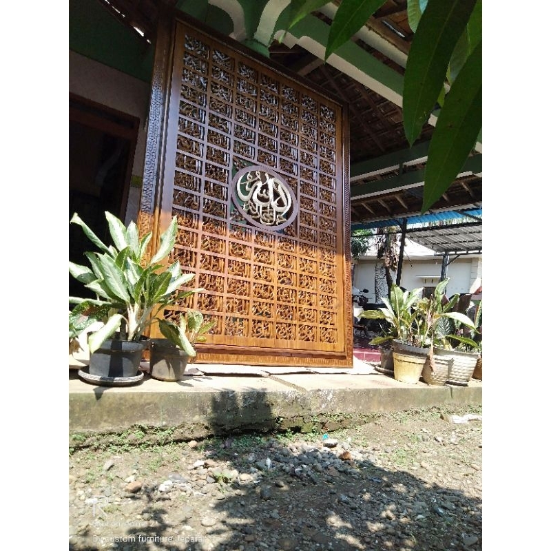 Asmaul Husna ukiran kayu jati hiasan dinding kaligrafi Asmaul Husna