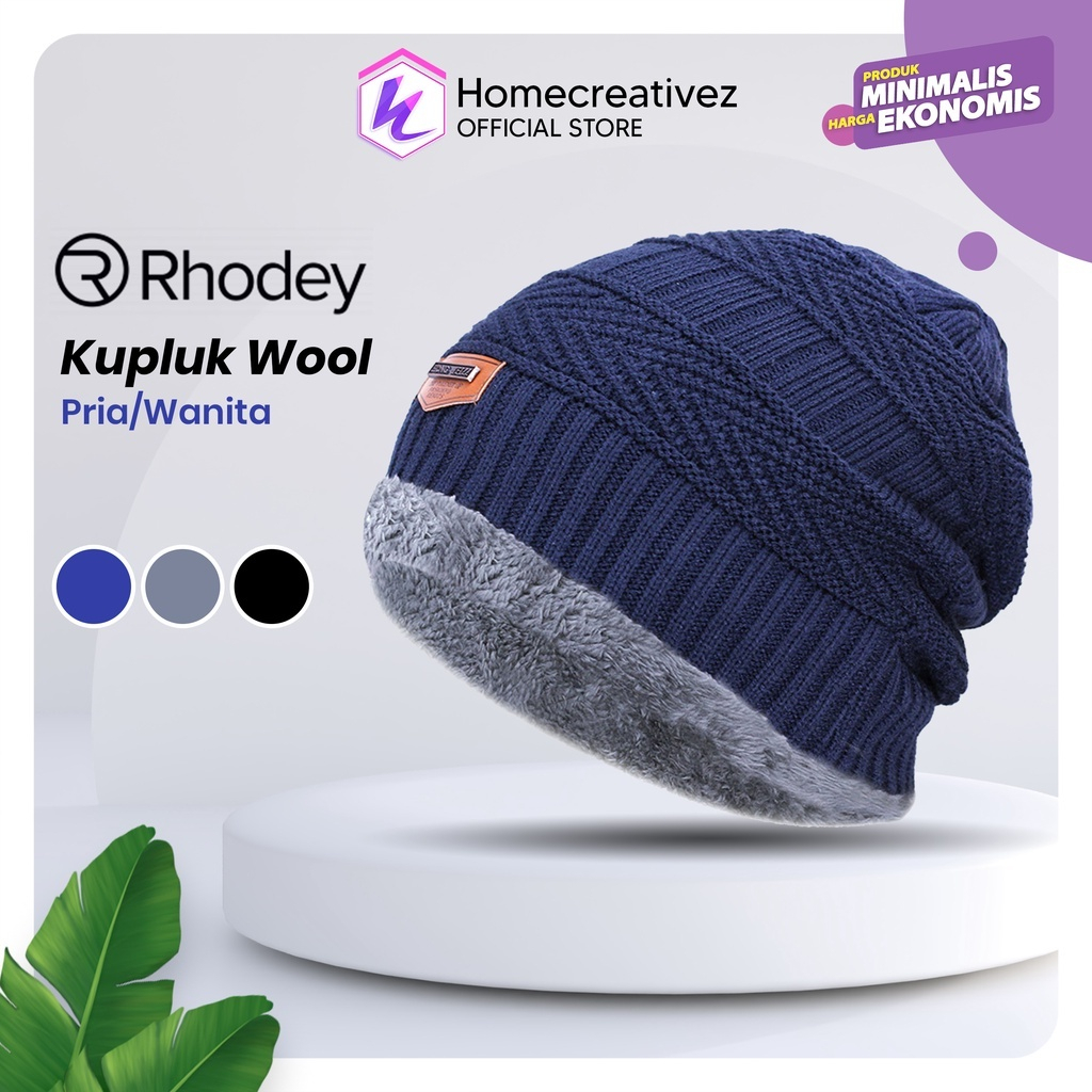 Topi Kupluk Dewasa Pria Wanita Rajut Bulu Wol Hangat Tebal Gunung Outdoor