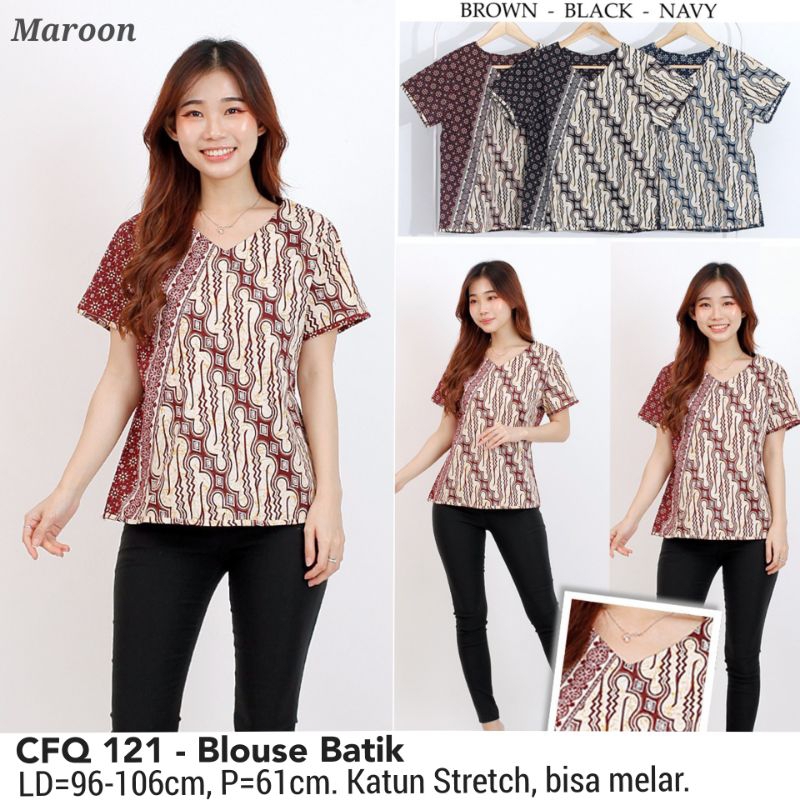 BLOUSE BATIK SEORI ATASAN KERJA KANTOR WANITA MURAH 121 BAJU CEWEK CANTIK MODIS ETNIK 102