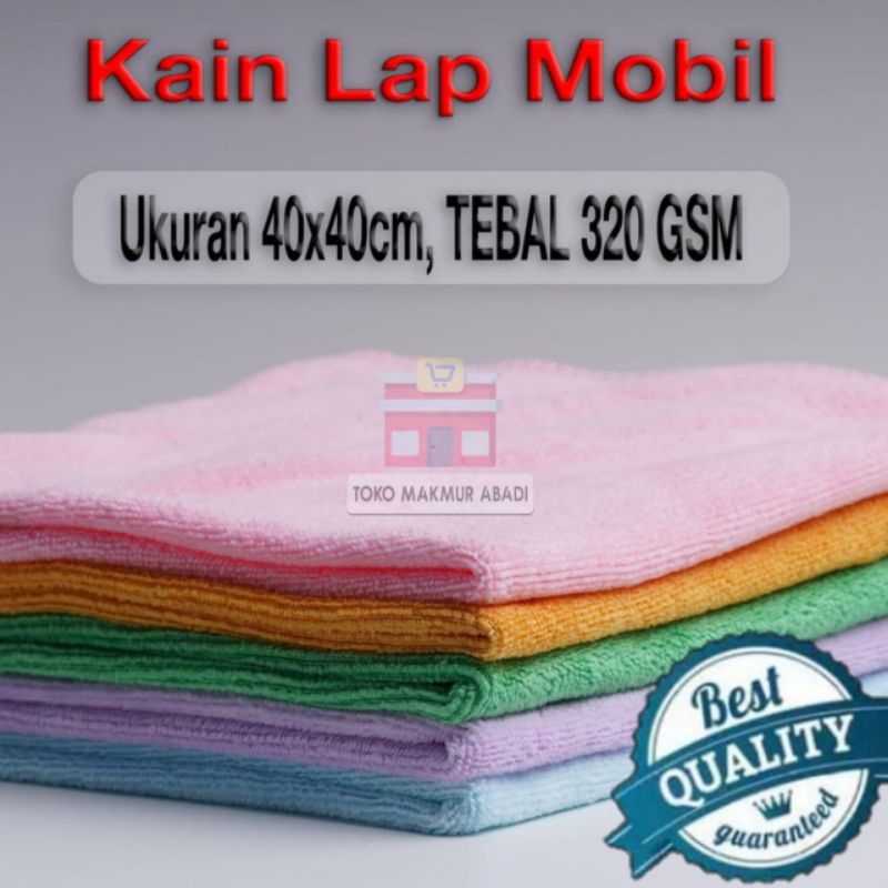 KAIN LAP MICROFIBER 40x40 PREMIUM TEBAL 350GSM ASLI MIKROFIBER INTERIOR CUCI MOBIL