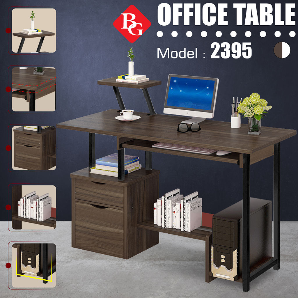 BG SPORT Meja Komputer Kantor Ergonomis Moder Meja Belajar Besi Multifungsi