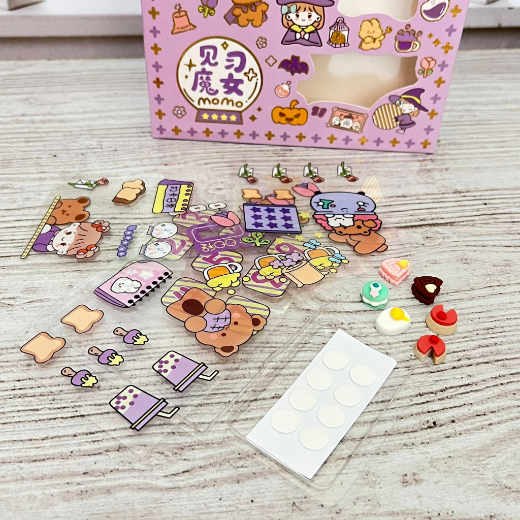 Paket Sticker Box Momo DIY lengkap ada pulpen stiker aksesoris Fancy / Perlengkapan Kreativitas Anak Terlengkap Harga Termurah best Quality bisa Grosir dan COD