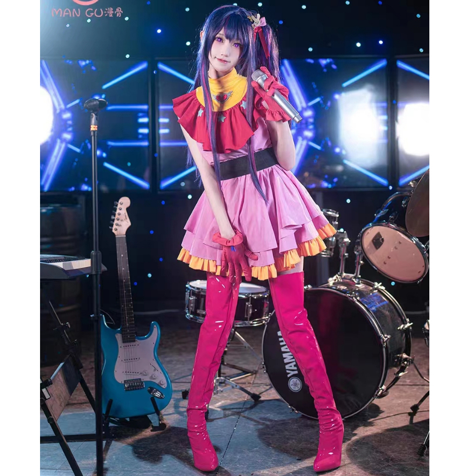 Ai Hoshino Cosplay Costume Wig Oshi No Ko Cosplay Lolita Dress Anime Hoshino Ai Role Play Wig For Cu