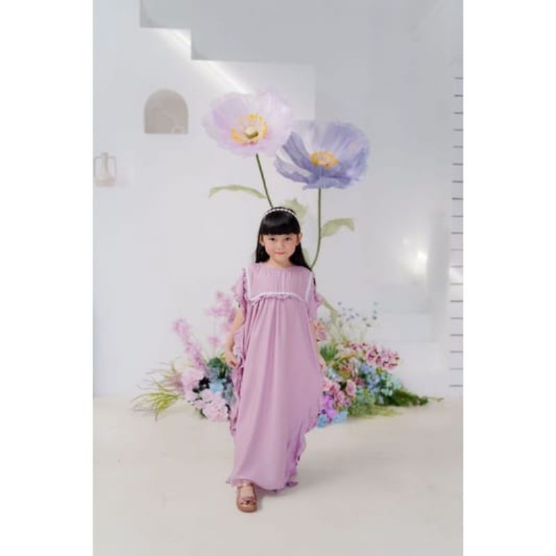 Kaftan anak perempuan warna lilac 2-10tahun amara kaftan by lucuna  smilee