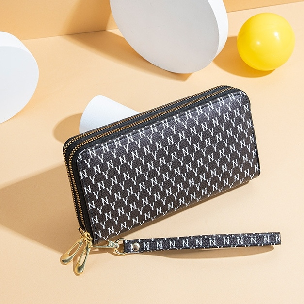 DOMPET PANJANG WANITA IMPORT 2 RESLETING MUAT HP KULIT HITAM ELYORA WA691B5 PREMIUM KOREA TALI PENDEK SLOT KARTU UANG BESAR BRANDED REMAJA KEKINIAN FASHION CEWEK MURAH