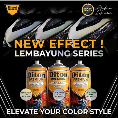 PAKET Diton Premium Lembayung Gold 9201 PL PL9201 + White 9102 + Clear 9128  Cat Putih Emas Efek Vernis Gloss Mengkilap Pilok Pilox Pylox 400ml