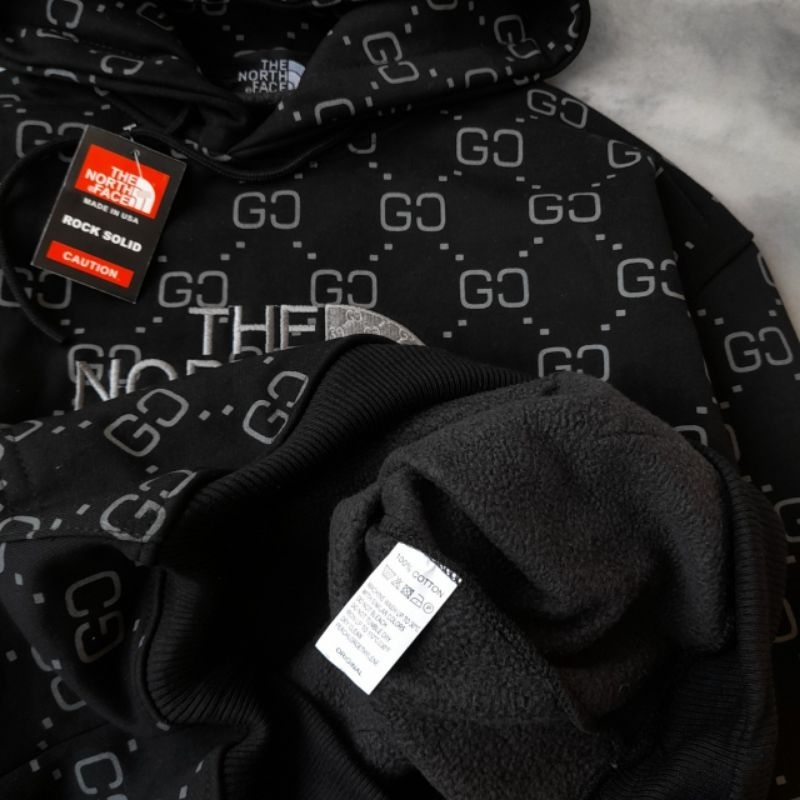 HOODIE JAKET SWEATER TNF THE NORTH FACE X GUCCI HITAM FULLTAG