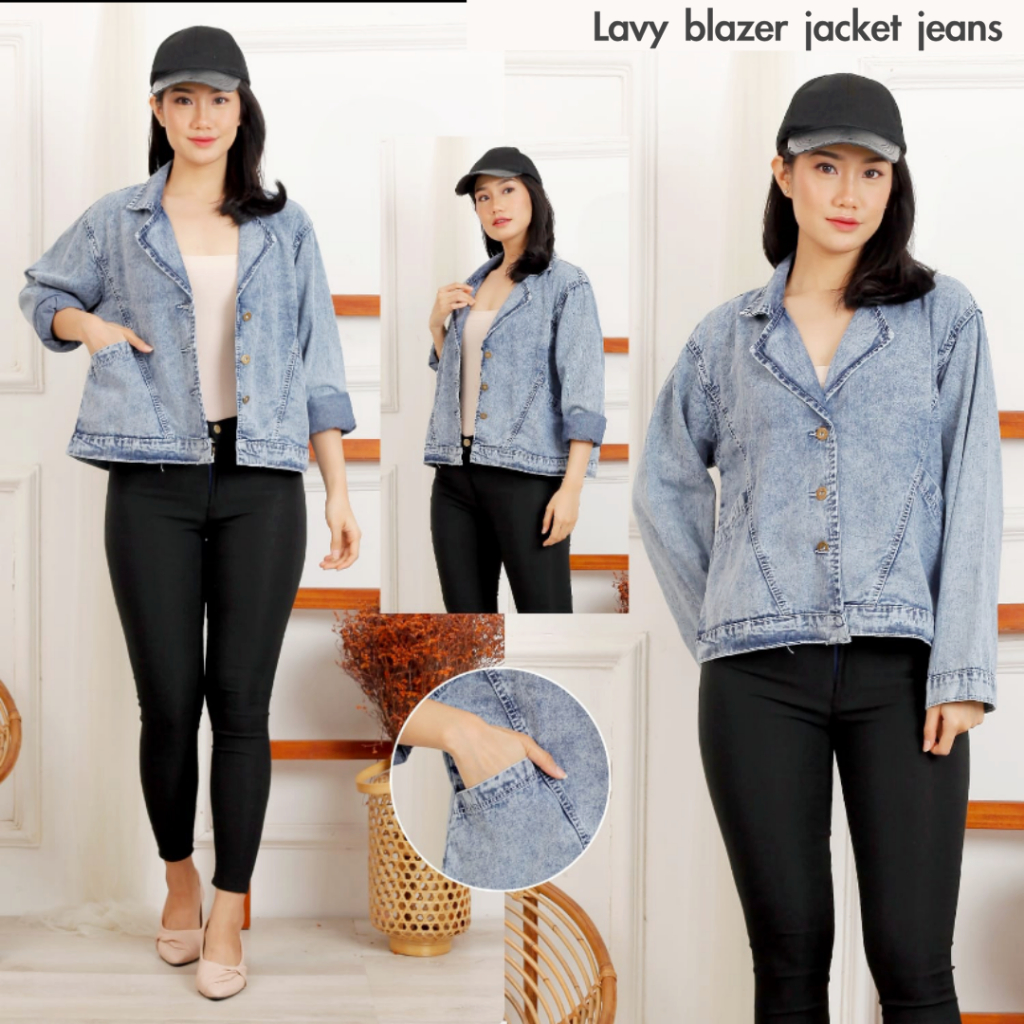 Lavy blazer &amp; jacket jeans wanita by Genijeans