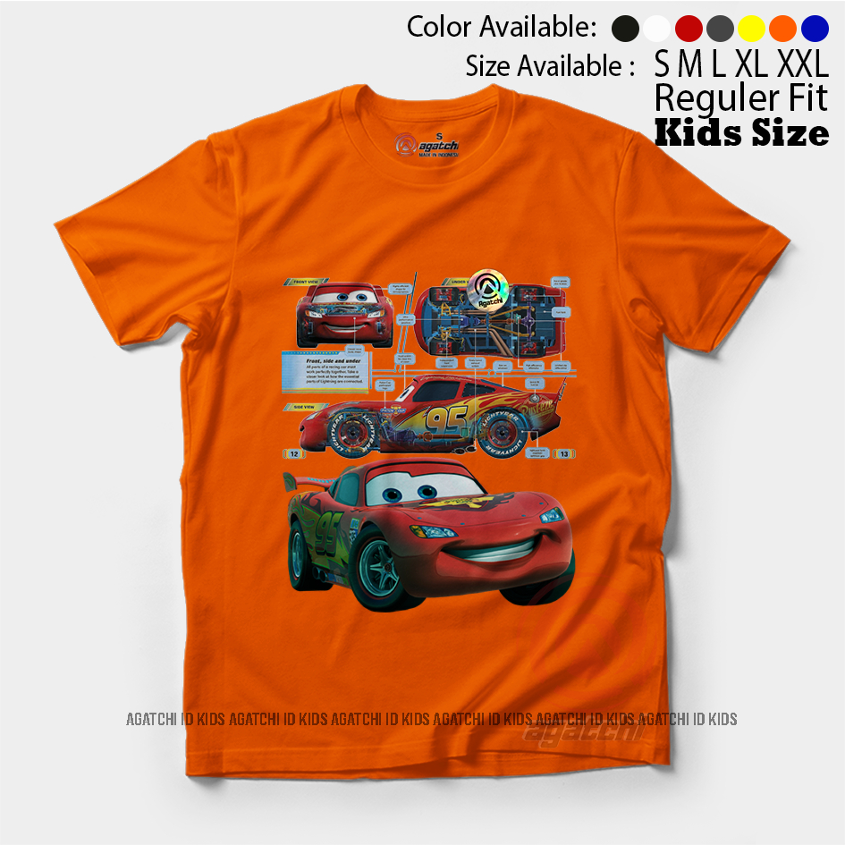 Kaos Atasan Anak Laki - Laki Agatchi Cars Lightning McQueen - New Cars