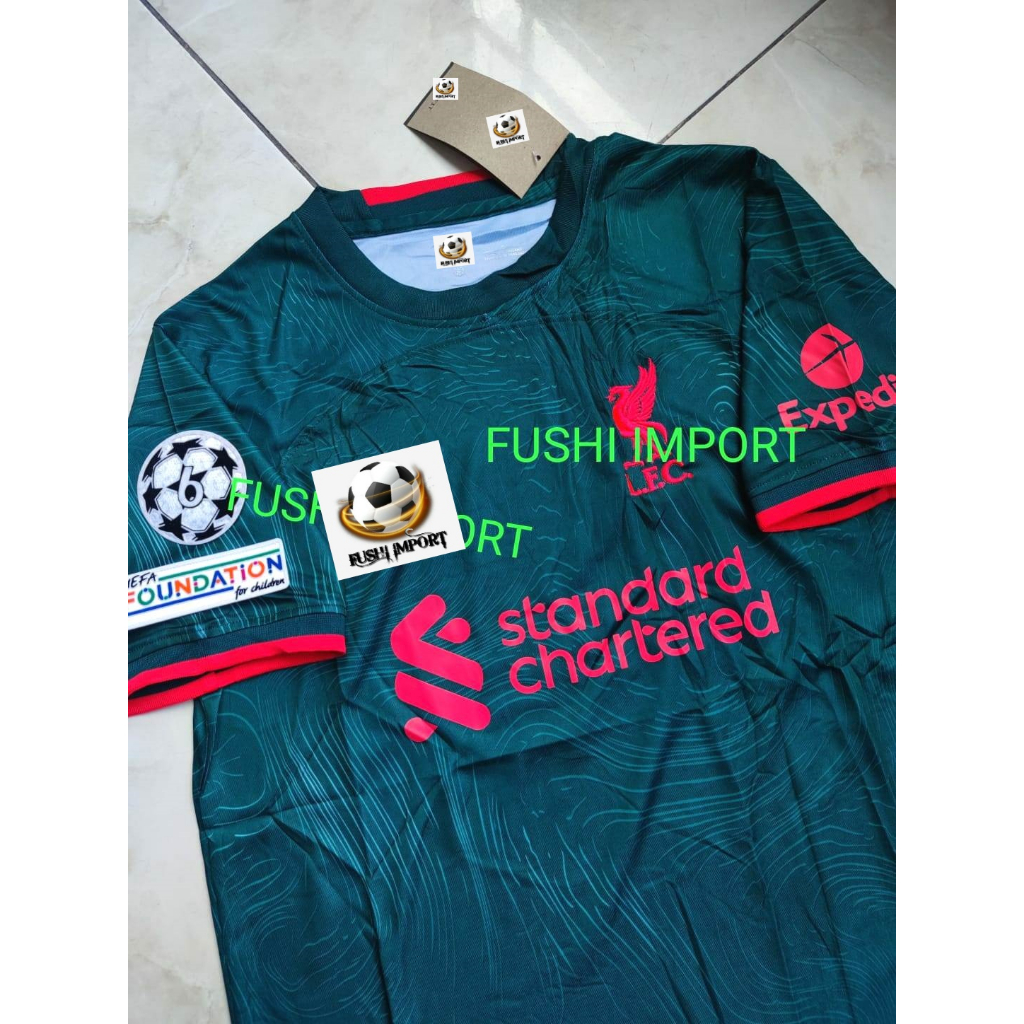 Jersey Baju Bola Lvrpll 3rd Third Full Patch 2022 2023 Grade Ori