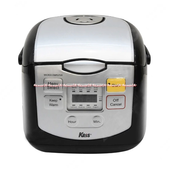 Kris Rice Cooker Otomatis Black 0.8L Penanak Nasi Bubur Digital Warna Hitam tombol Digital Krischef Ricecooker 800ml