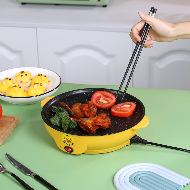 Mini Frying Pan 22cm Duck / Panci Listrik Panci Elektrik Panci BBQ Panggang Pan Anti Lengket