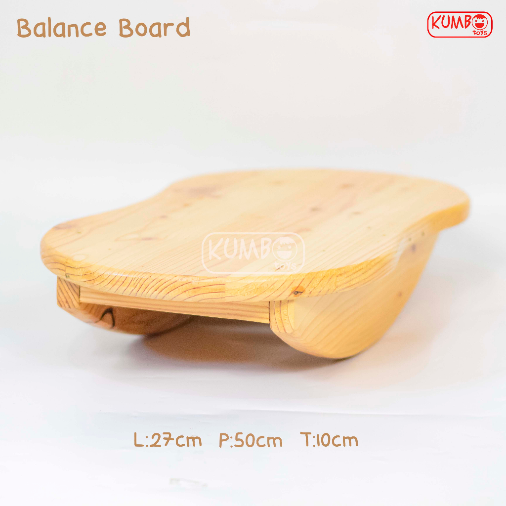 Balance Board Double Elips Papan Keseimbangan Anak Mainan Kayu Edukatif