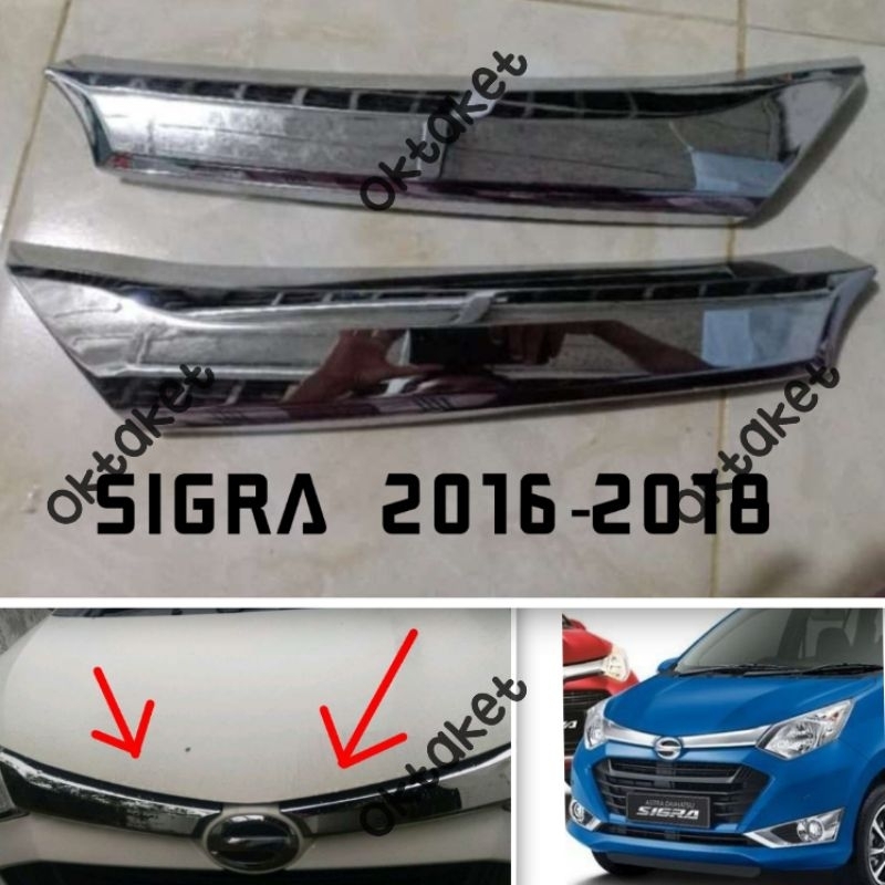 cover grill depan bumper Sigra 2016 2017 2018 chrome 2pcs jsl