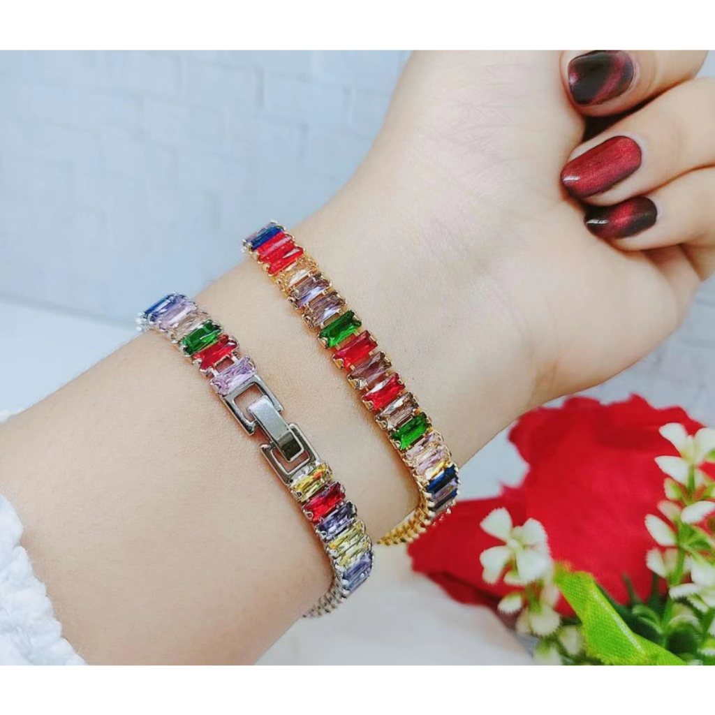 Gelang Xuping Rantai Mata Warna Warni Perhiasan Wanita Jewelry R071