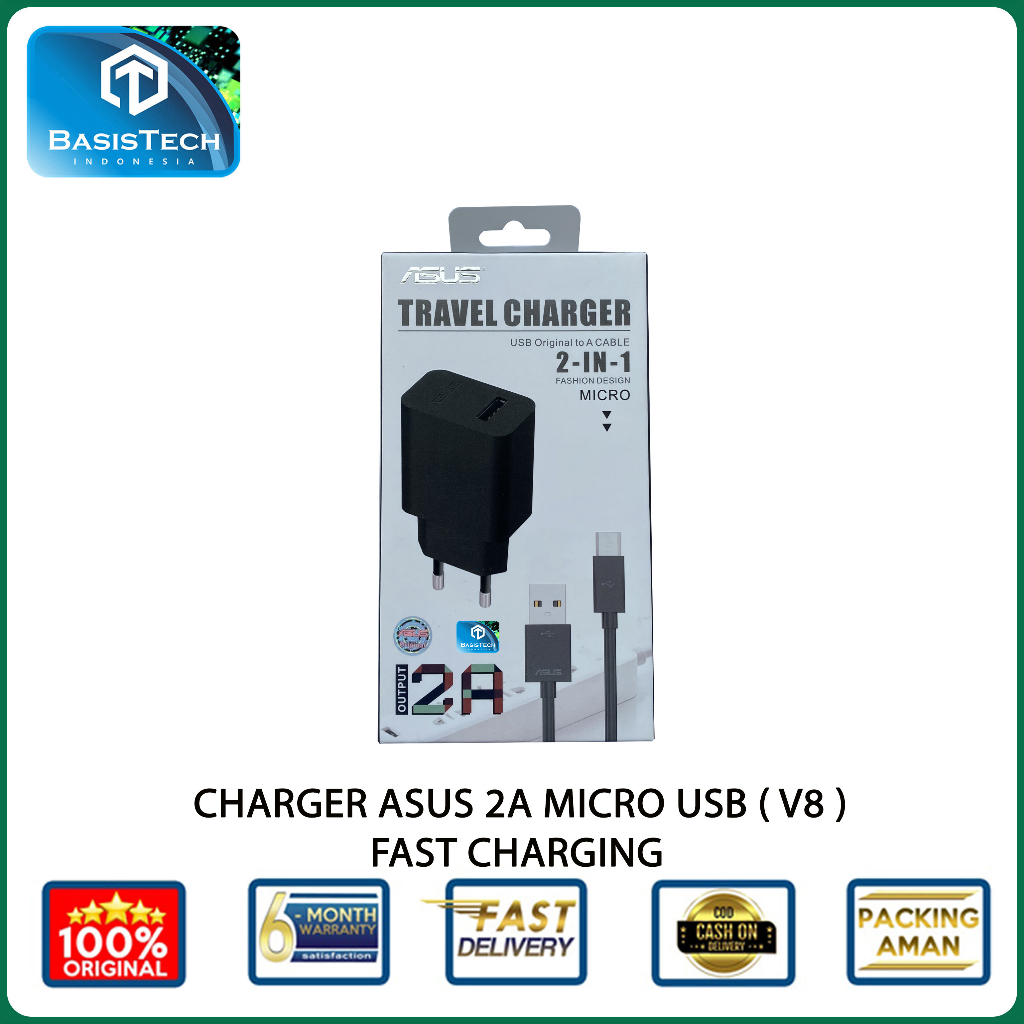 CHARGER ASUS MICRO USB V8 2A FAST CHARGING BASISTECH ORIGINAL QUALITY