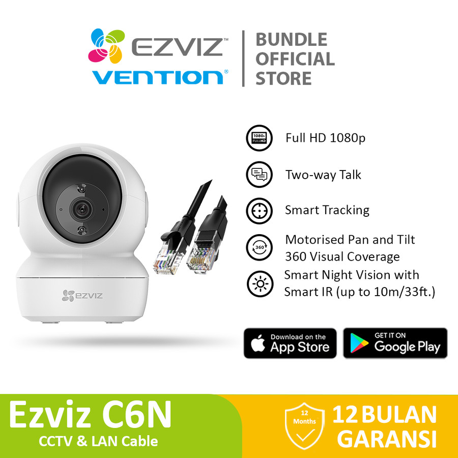 Ezviz C6N 2MP CCTV Indoor Wifi Bundling Vention Lan Cable Cat 6 UTP