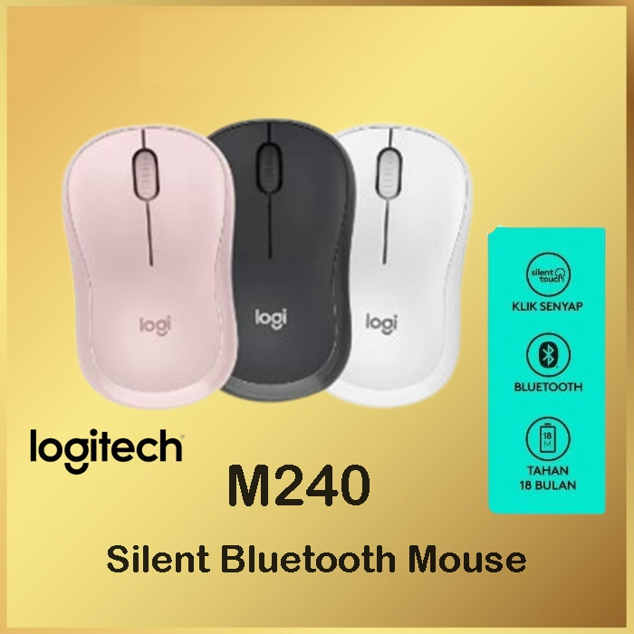 Logitech Mouse M240 Wireless Bluetooth Silent Click M 240