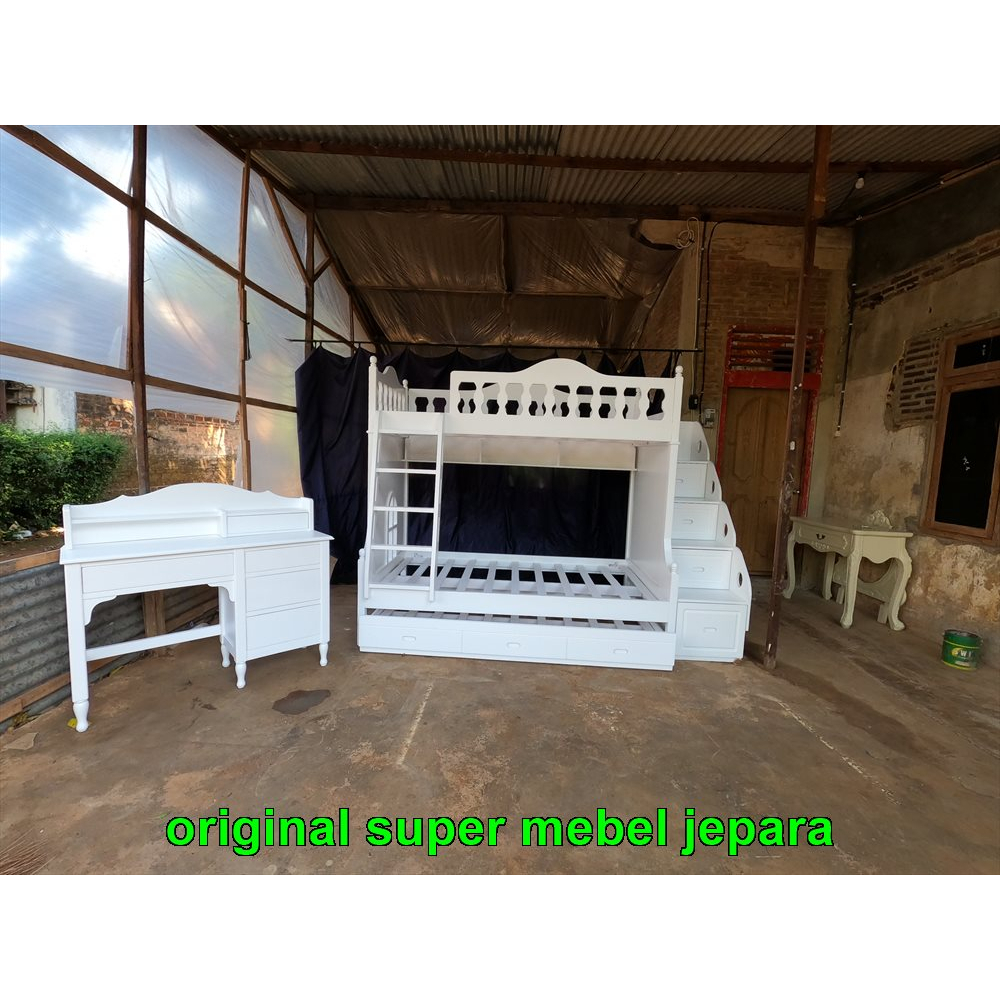 Set Kamar Anak cat Duco Tingkat Dan Meja Belajar Duco