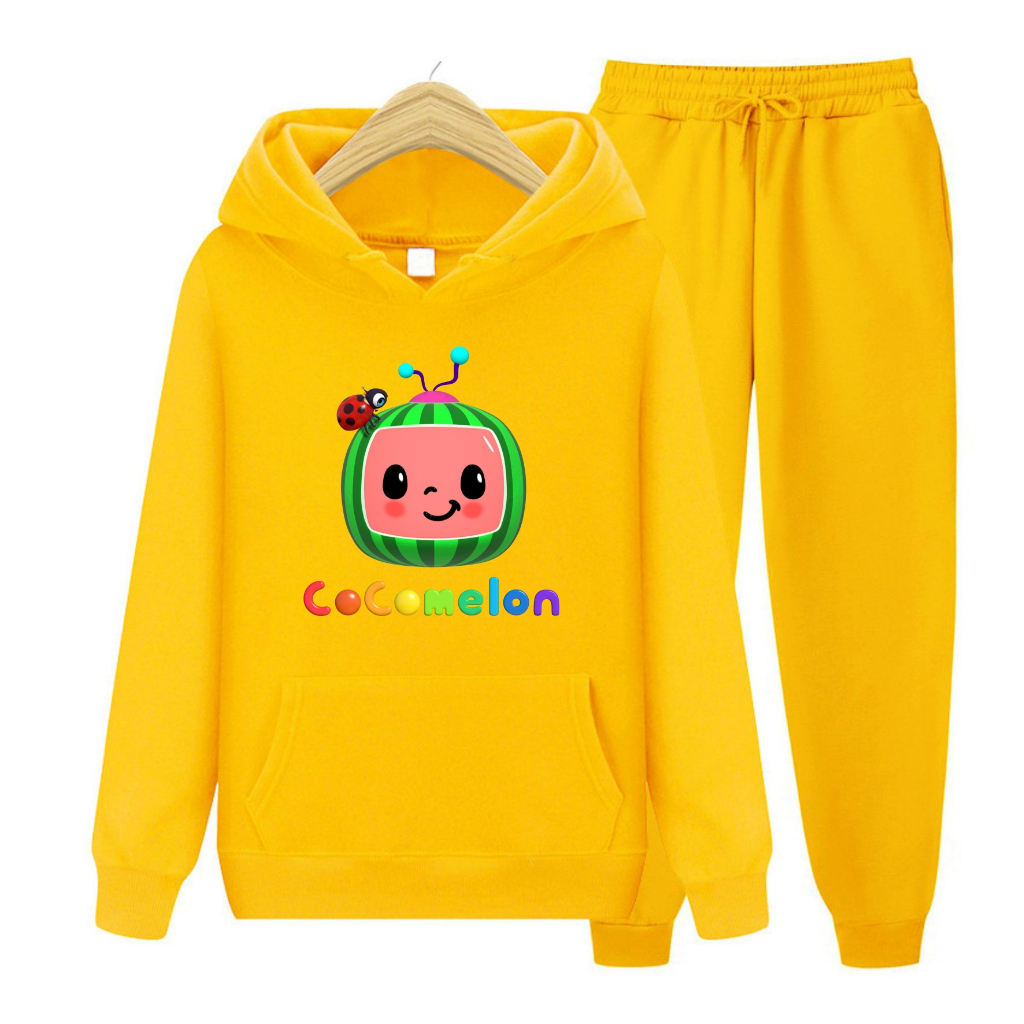 FenishaStore COCOMELON Setelan Sweater Hoodie Anak Viral COCOMELON Usia 4-13Tahun Bisa Bayar Ditempat COD