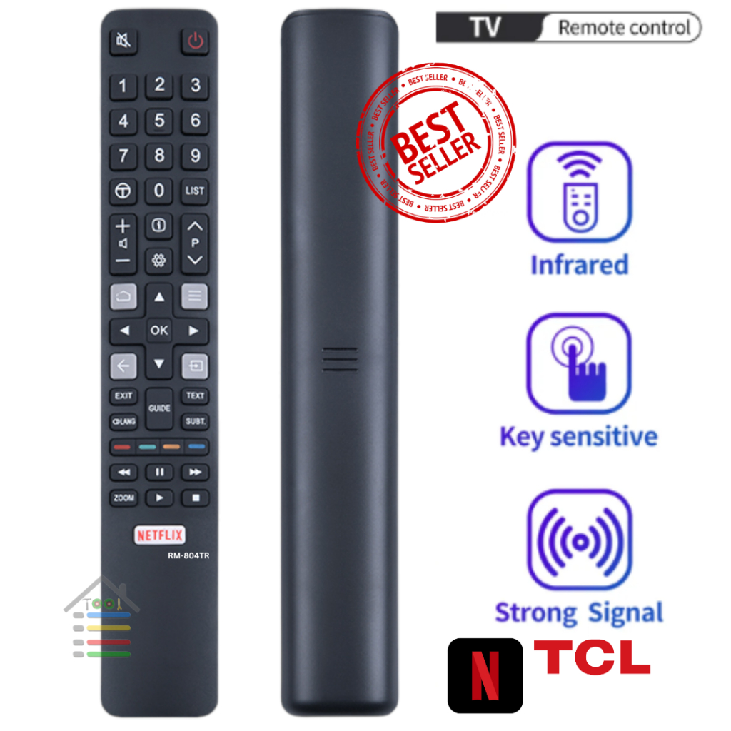 REMOTE TCL SMART TV ANDROID 10 RM804TR RC802N S6 S6000 S6500 A20 A3 Series RM804TR