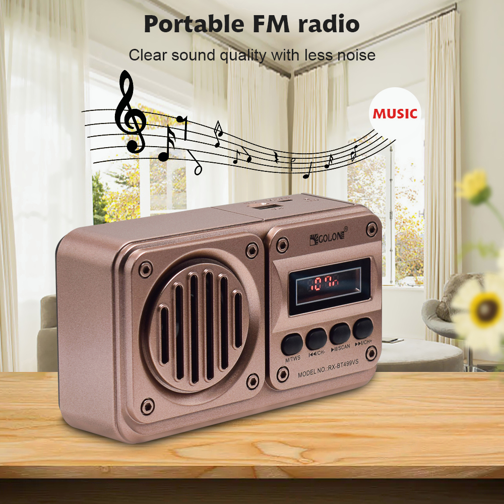 Radio Portabel RD-BT499VS Baru AM / FM Rumah tangga Mini Player Outdoor Broadcast Dengan panel surya Pembicara