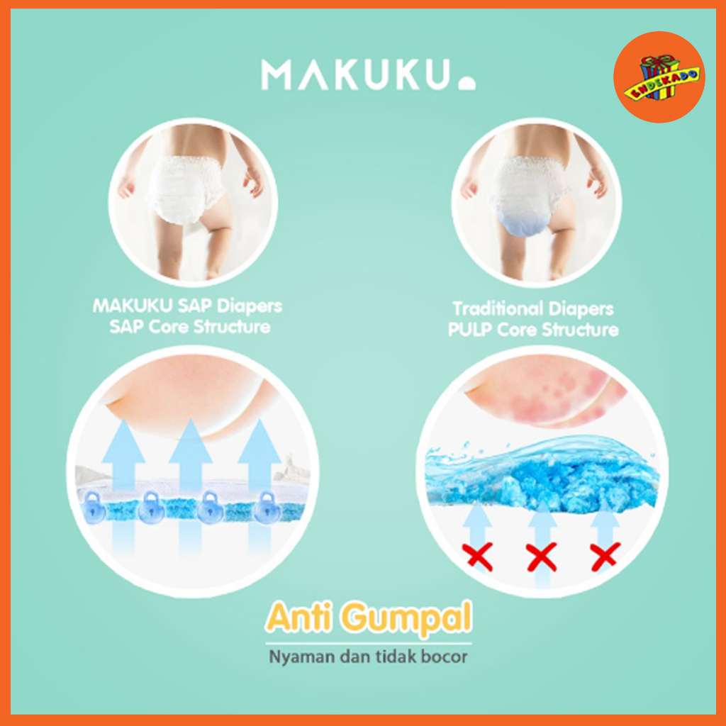 MAKUKU AIR DIAPERS PANTS L 32 PC - Popok Celana Anti Gumpal