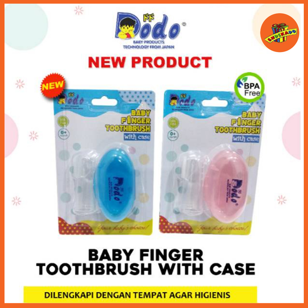 Dodo finger toothbrush sikat lidah With CASE - Sikat Gigi Jari